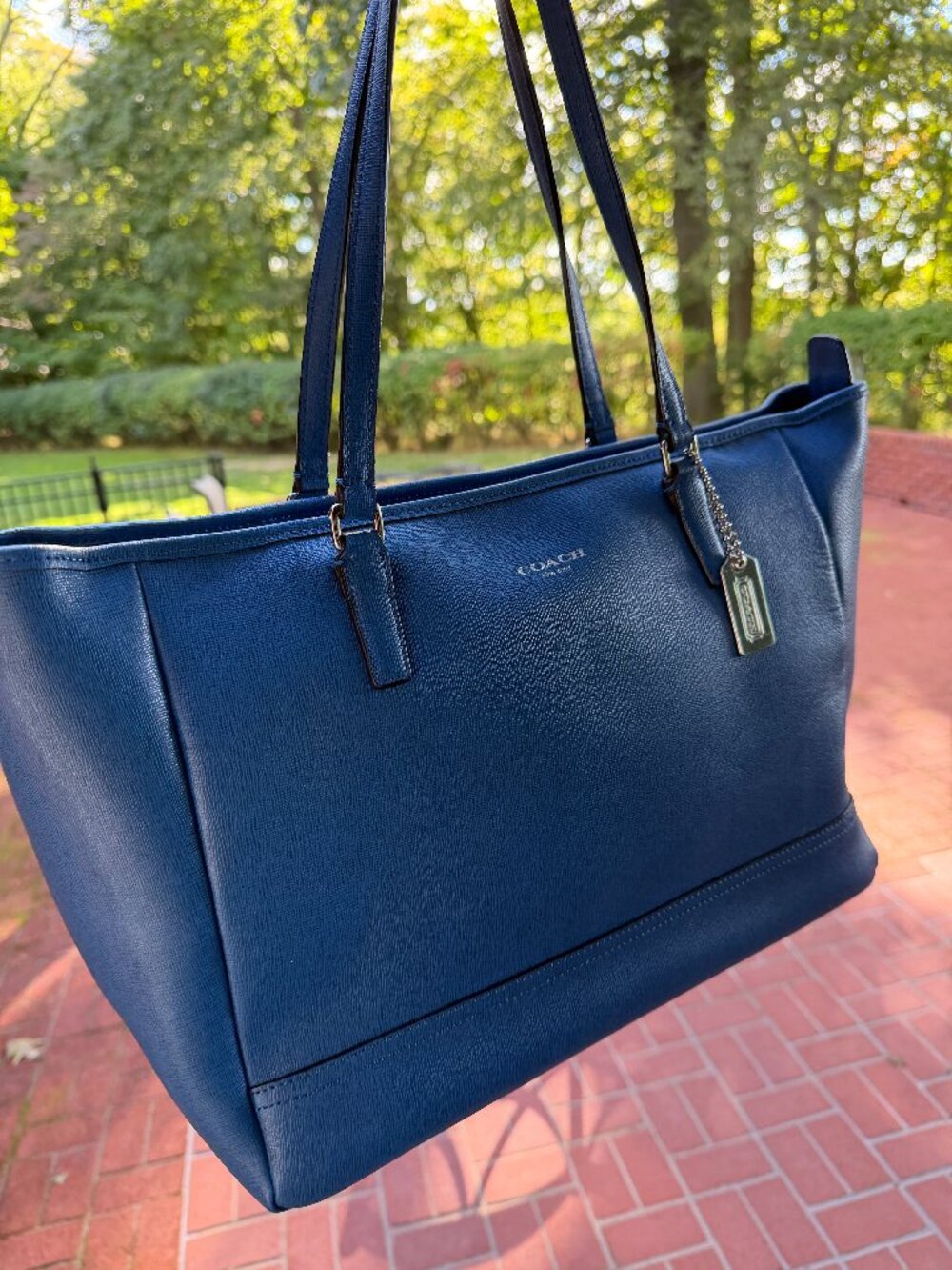 Coach Medium City Tote/Purse Bag | Blue Jay & Silver